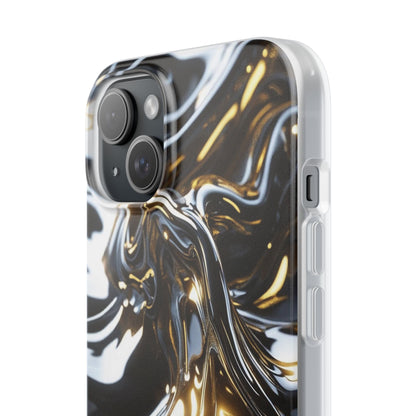 iPhone Handyhülle Flexi Case - Schwarz-Silber Metallic
