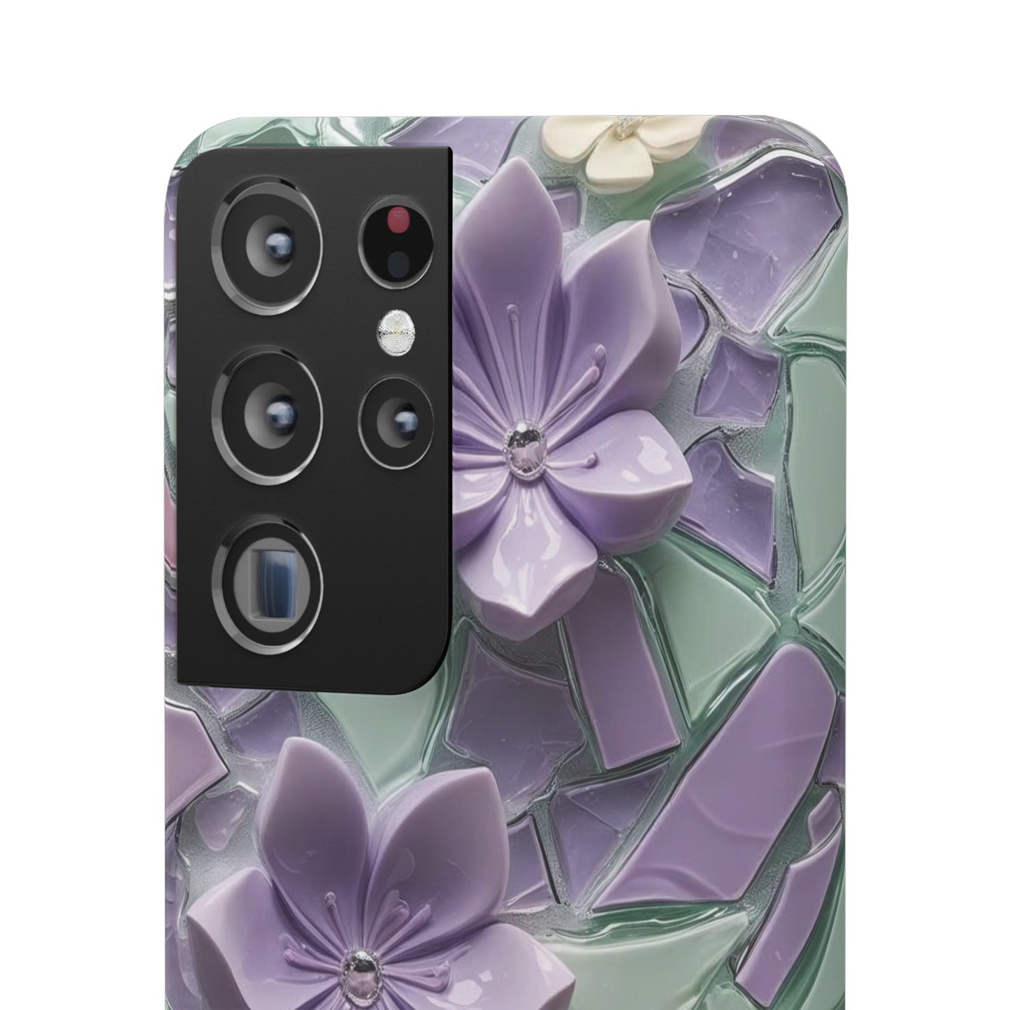 Snap Case Elegante Florale Samsung Handyhülle mit 3D-Effekt