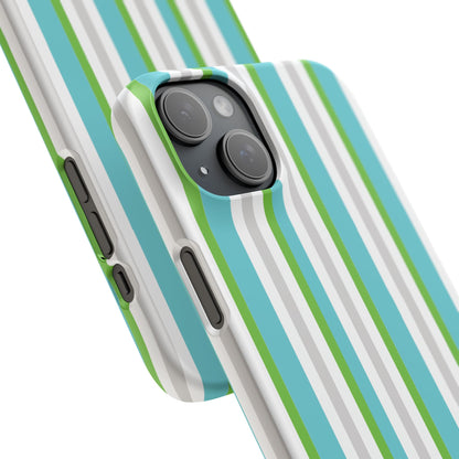 iPhone Snap Case - Modernes Abstraktes Design mit Grünen und Weißen Linien