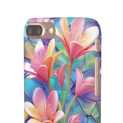 Snap Case Elegante Florale iPhone Handyhülle mit 3D-Effekt