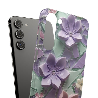Snap Case Elegante Florale Samsung Handyhülle mit 3D-Effekt