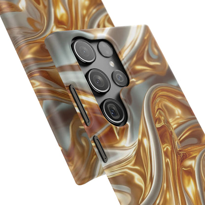 Snap Case Samsung Handyhülle – Gold Dynamic Liquid 3D Effekt