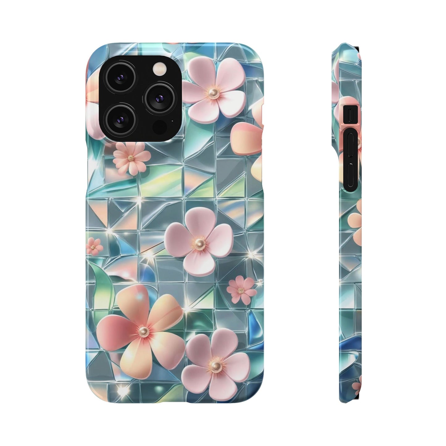 Snap Case iPhone Handyhülle mit 3D-Effekt Blumenmuster