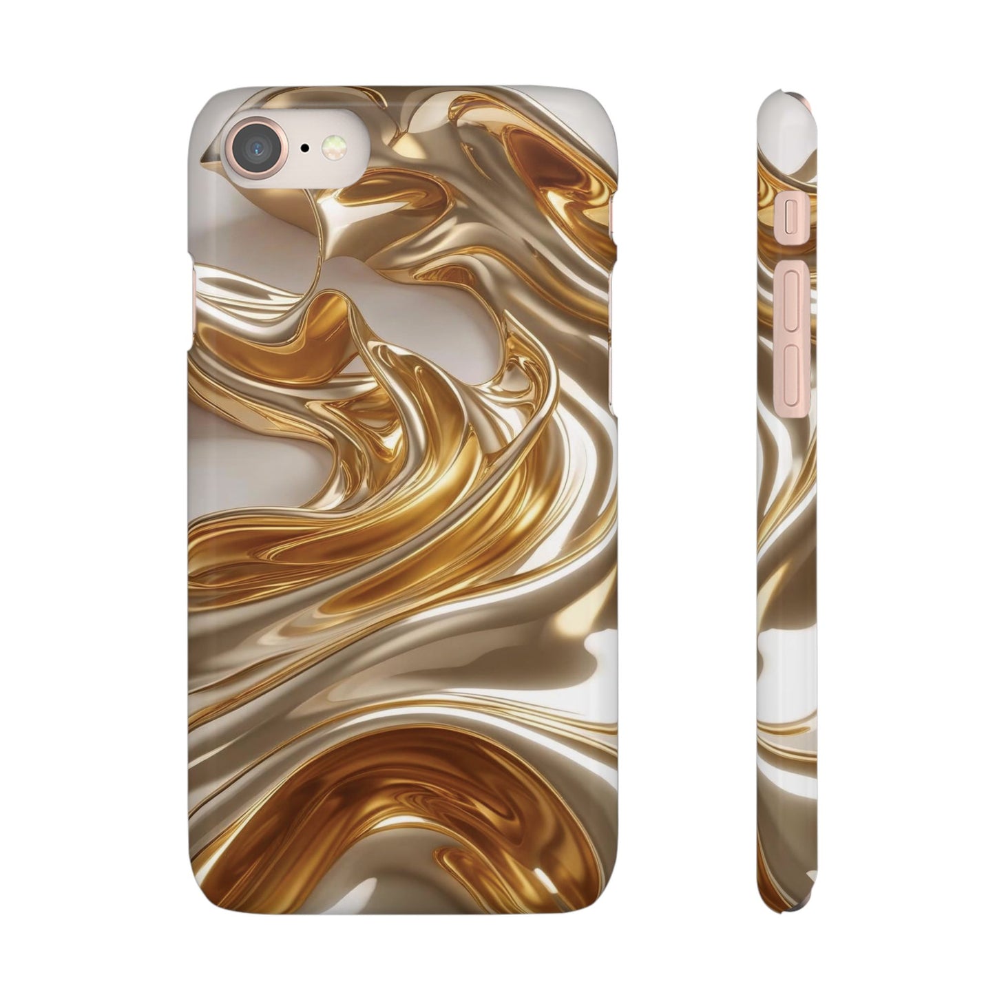 Snap Case iPhone Handyhülle – Gold Dynamic Liquid 3D Effekt