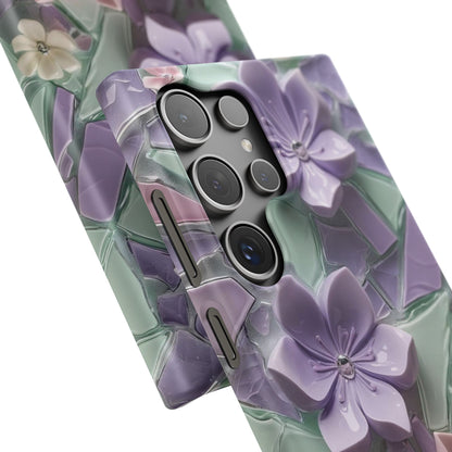 Snap Case Elegante Florale Samsung Handyhülle mit 3D-Effekt