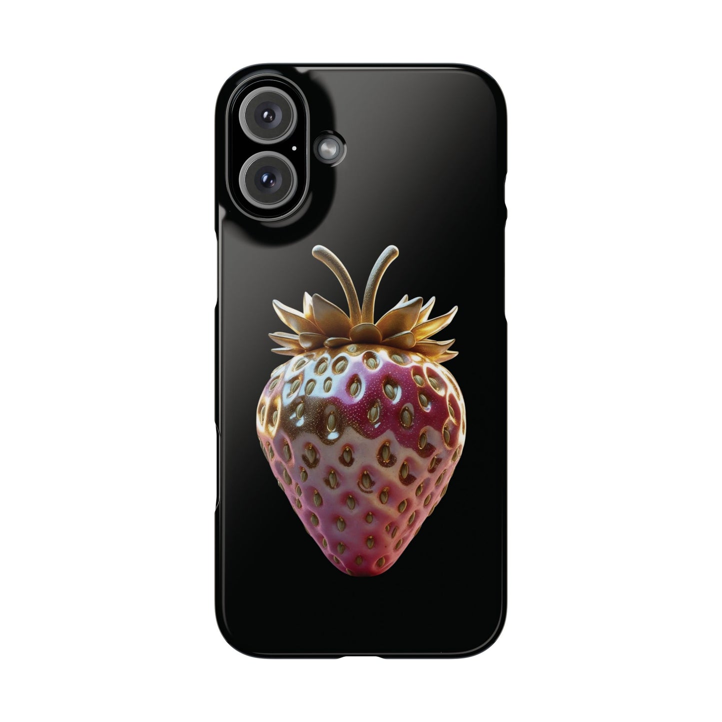 Snap Case iPhone Handyhülle - 3D Effekt Erdbeeren