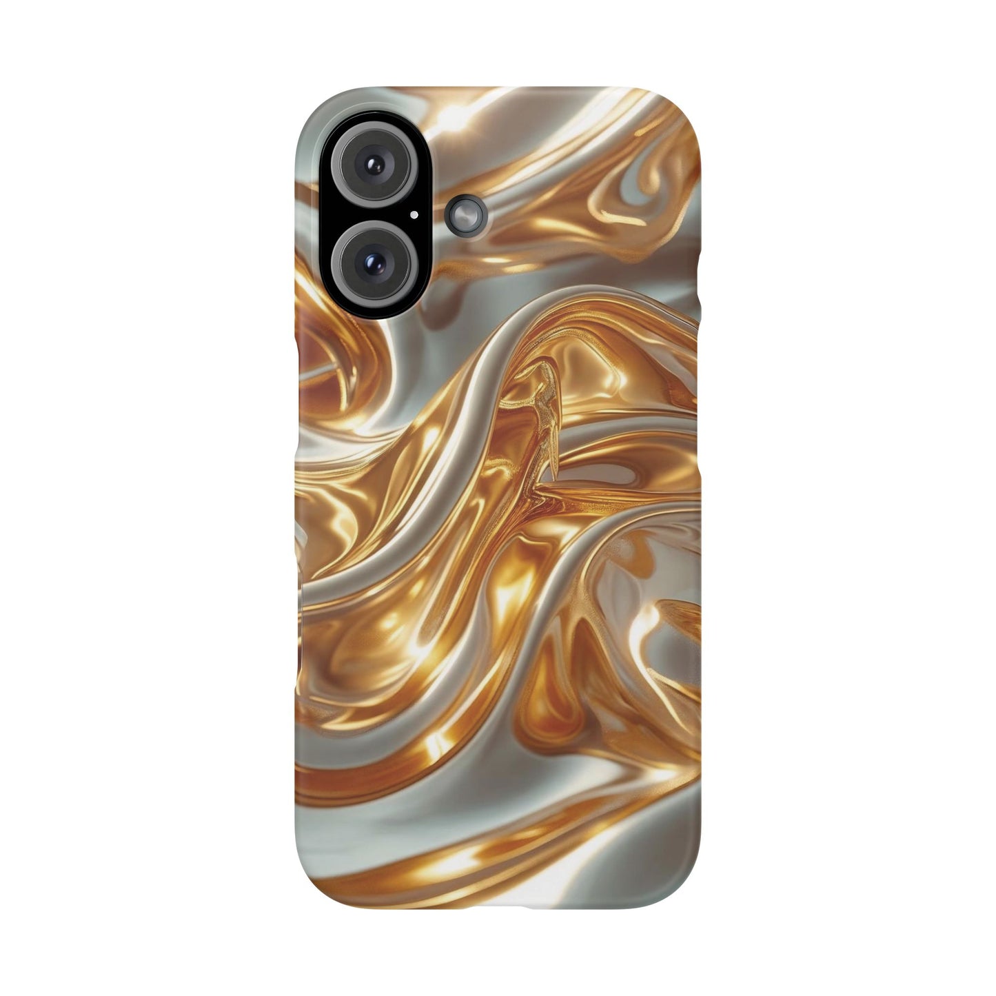Snap Case iPhone Handyhülle – Gold Dynamic Liquid 3D Effekt