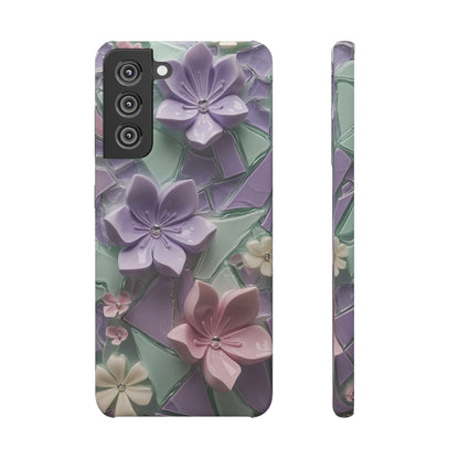 Snap Case Elegante Florale Samsung Handyhülle mit 3D-Effekt