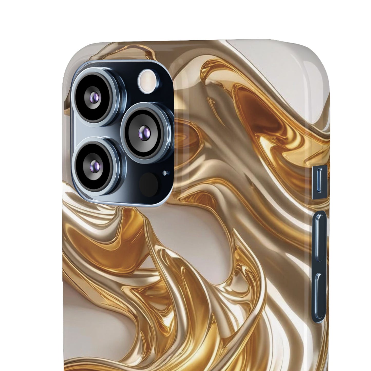 Snap Case iPhone Handyhülle – Gold Dynamic Liquid 3D Effekt
