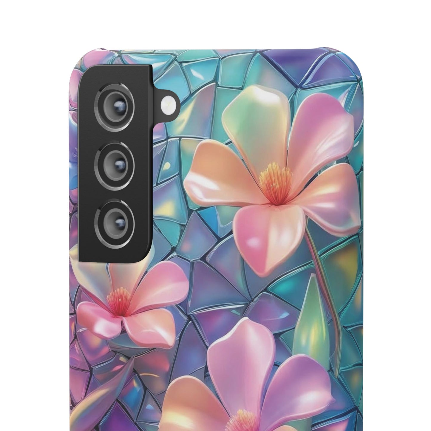 Snap Case Elegante Florale Samsung Handyhülle mit 3D-Effekt