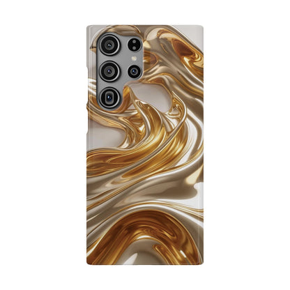 Snap Case Samsung Handyhülle – Gold Dynamic Liquid 3D Effekt