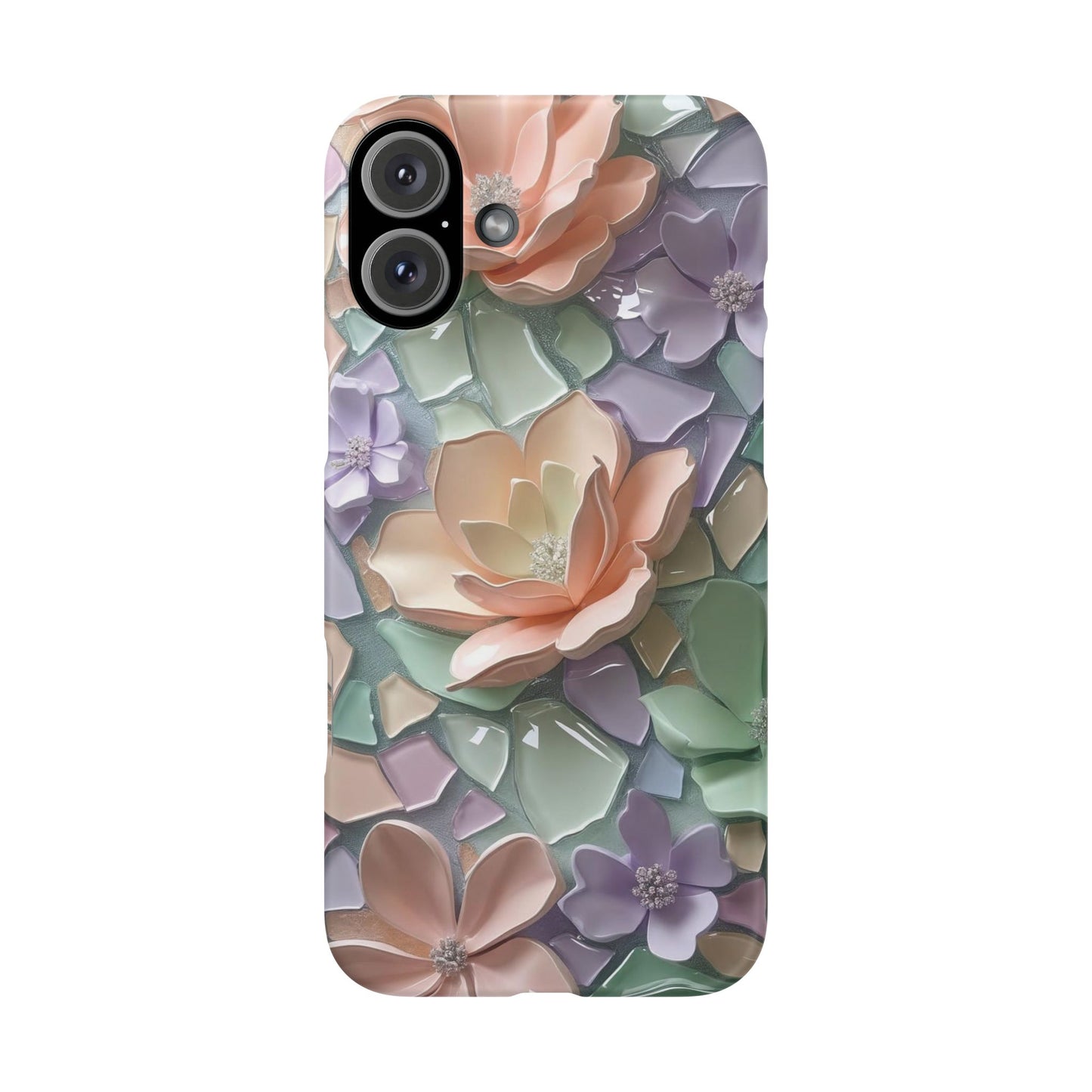 Snap Case Elegante Florale iPhone Handyhülle mit 3D-Effekt