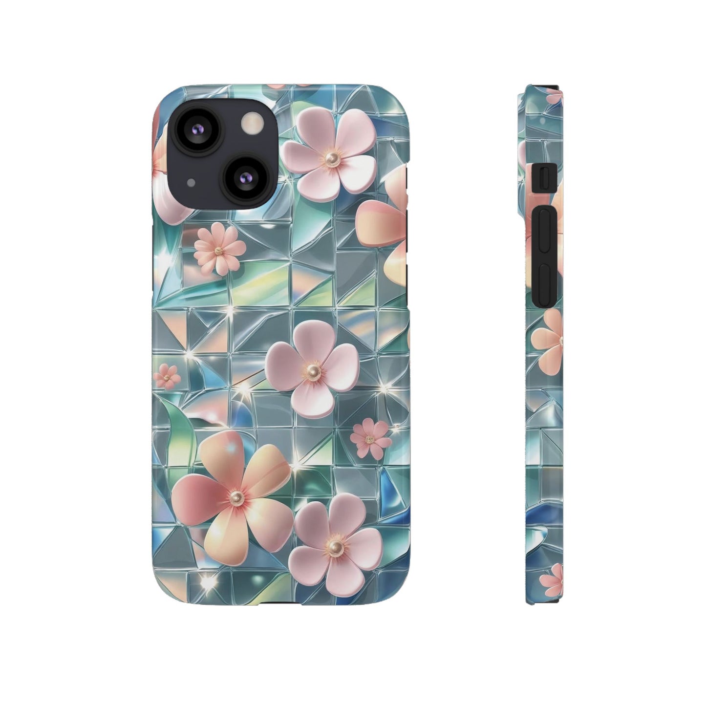 Snap Case iPhone Handyhülle mit 3D-Effekt Blumenmuster