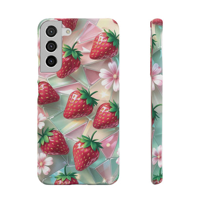 Snap Case Samsung Handyhülle - 3D Effekt Erdbeeren