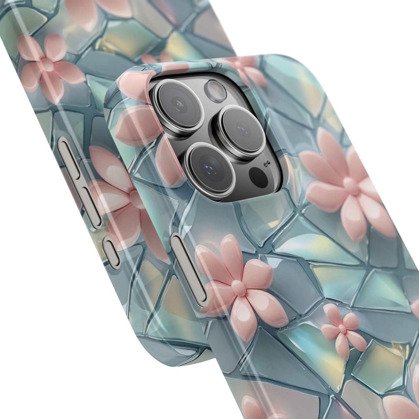 Snap Case Elegante Florale iPhone Handyhülle mit 3D-Effekt