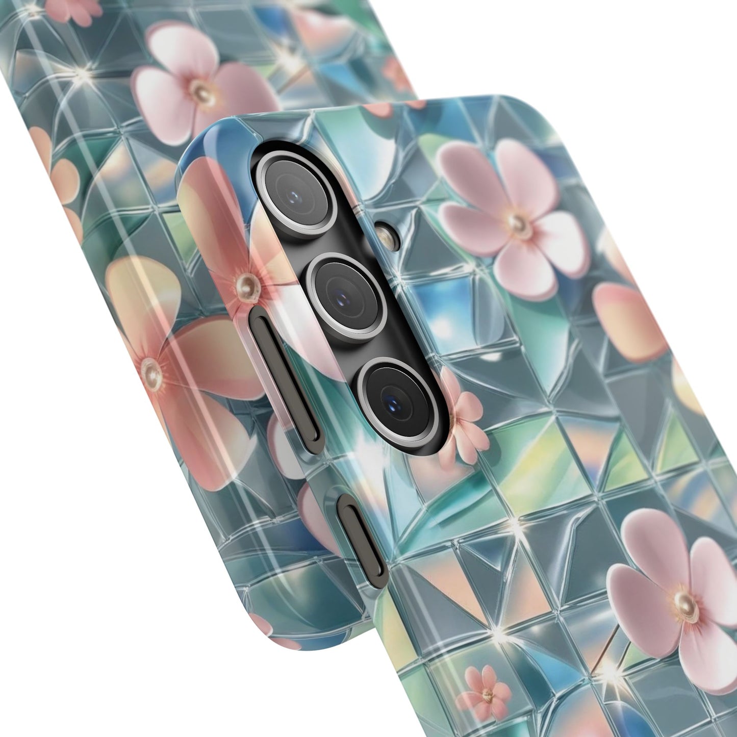 Snap Case Samsung Handyhülle mit 3D-Effekt und Blumenmuster