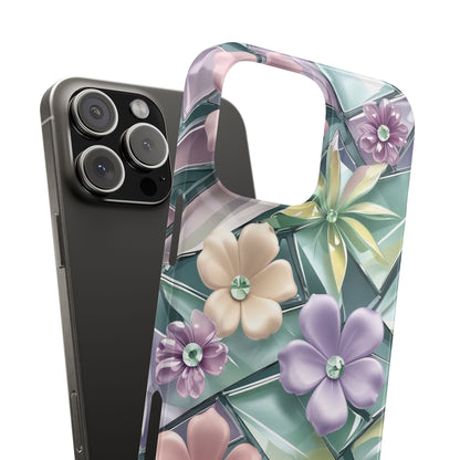 Snap Case Elegante Florale iPhone Handyhülle mit 3D-Effekt