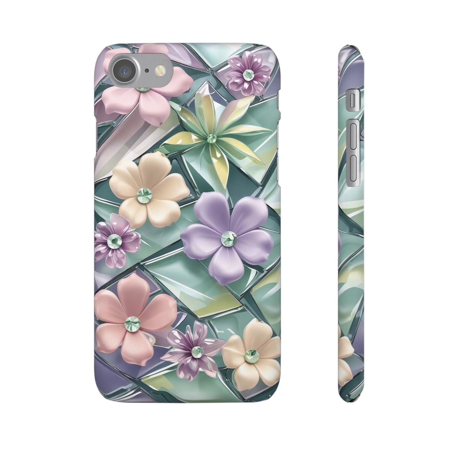 Snap Case Elegante Florale iPhone Handyhülle mit 3D-Effekt