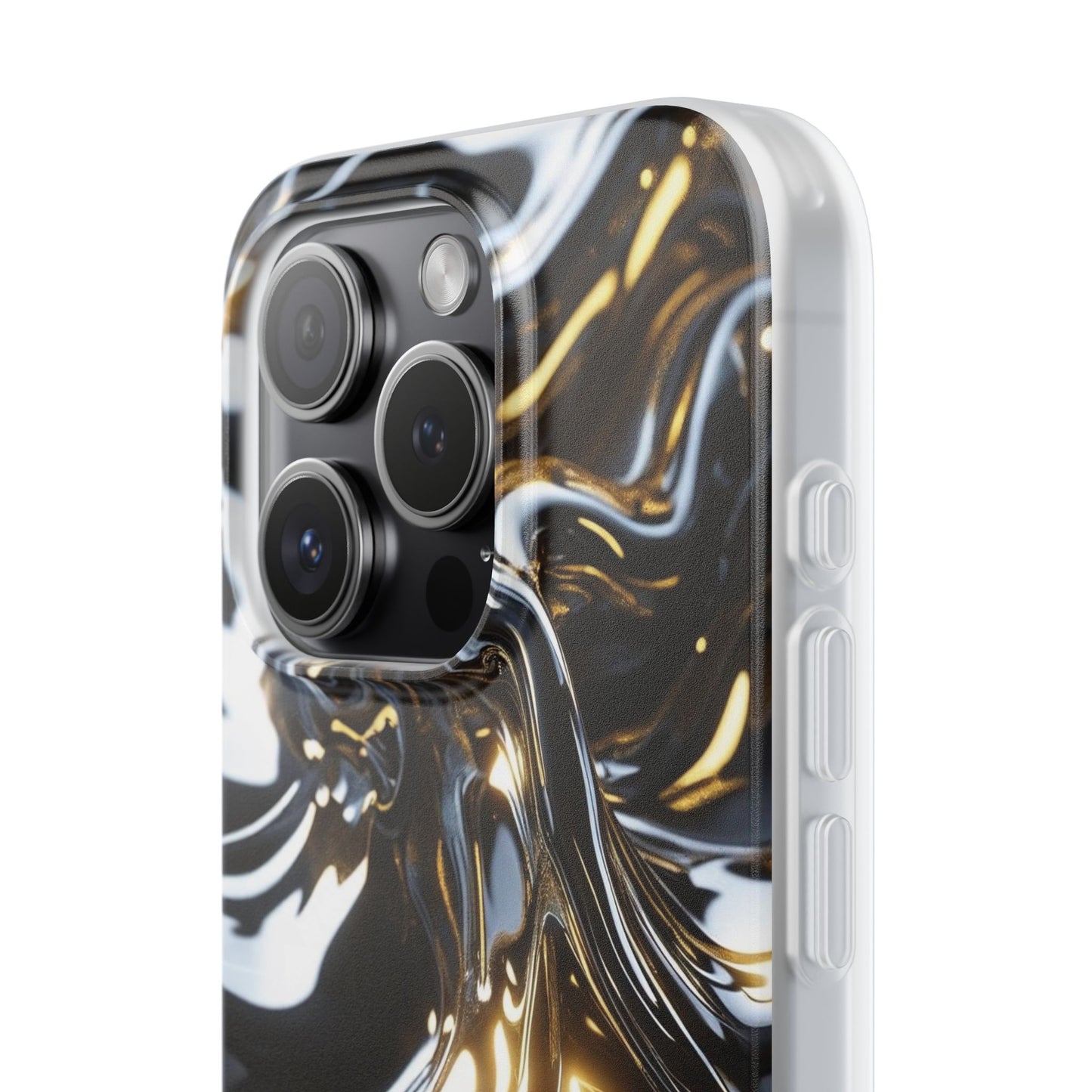 iPhone Handyhülle Flexi Case - Schwarz-Silber Metallic