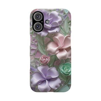 Snap Case Elegante Florale iPhone Handyhülle mit 3D-Effekt