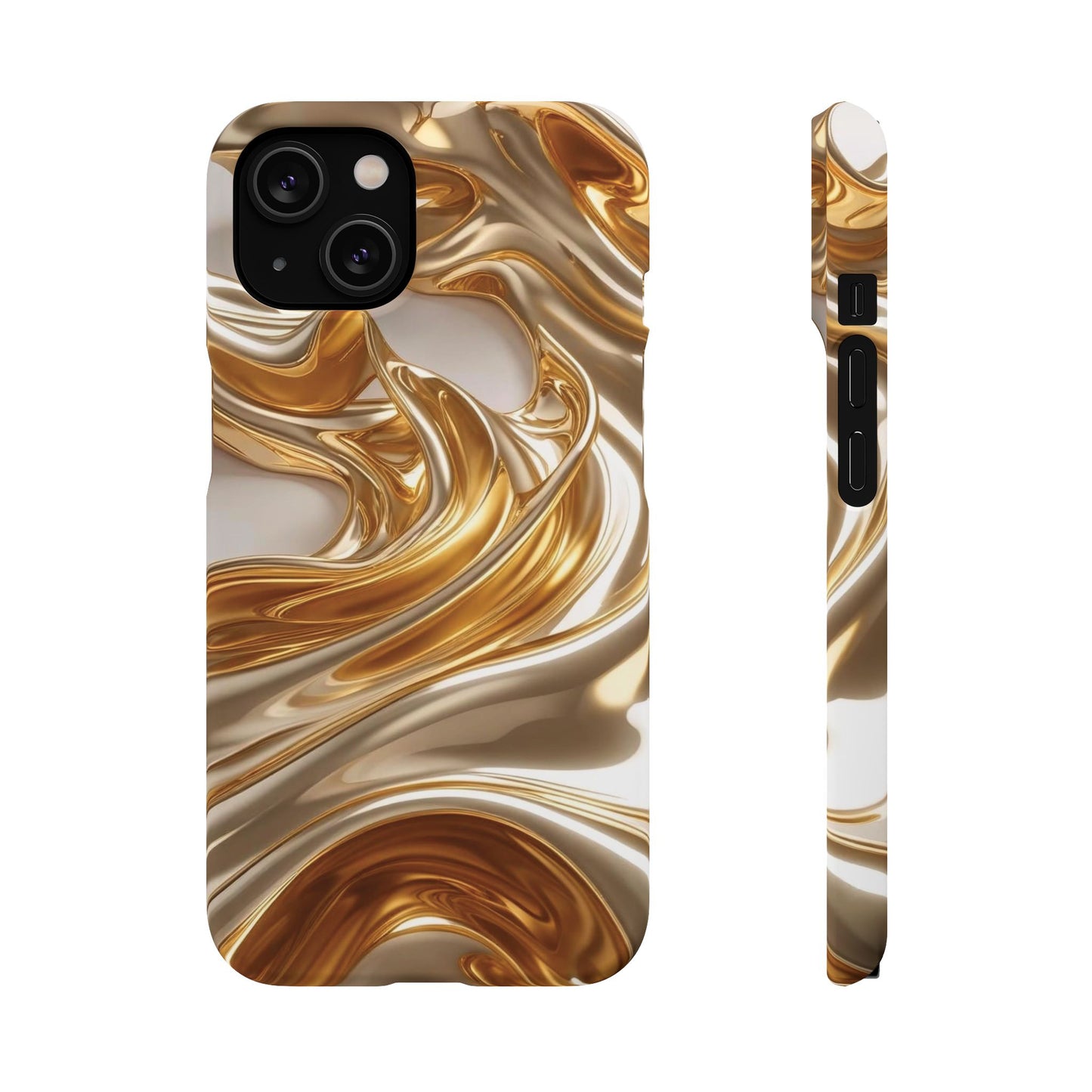 Snap Case iPhone Handyhülle – Gold Dynamic Liquid 3D Effekt