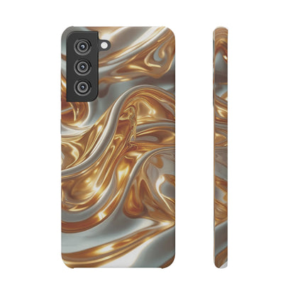 Snap Case Samsung Handyhülle – Gold Dynamic Liquid 3D Effekt