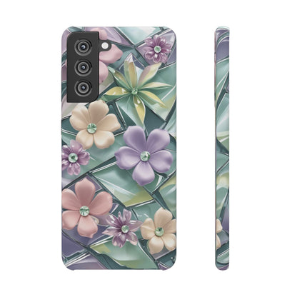 Snap Case Elegante Florale Samsung Handyhülle mit 3D-Effekt