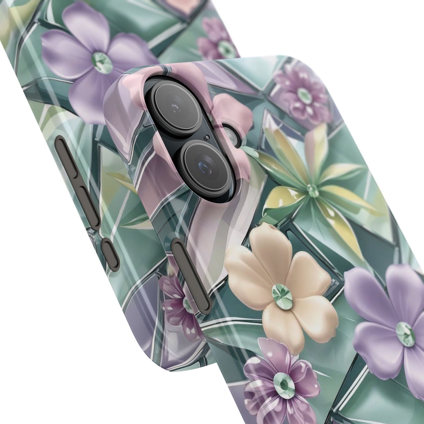 Snap Case Elegante Florale iPhone Handyhülle mit 3D-Effekt