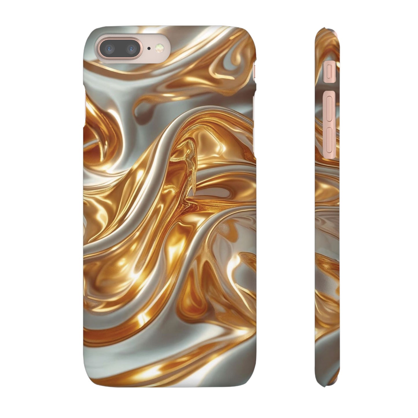 Snap Case iPhone Handyhülle – Gold Dynamic Liquid 3D Effekt