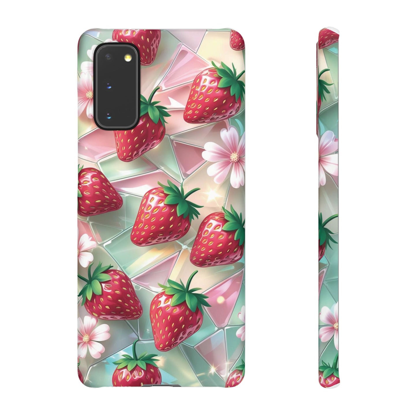 Snap Case Samsung Handyhülle - 3D Effekt Erdbeeren