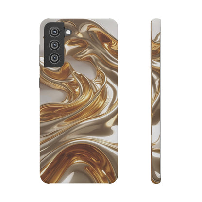 Snap Case Samsung Handyhülle – Gold Dynamic Liquid 3D Effekt