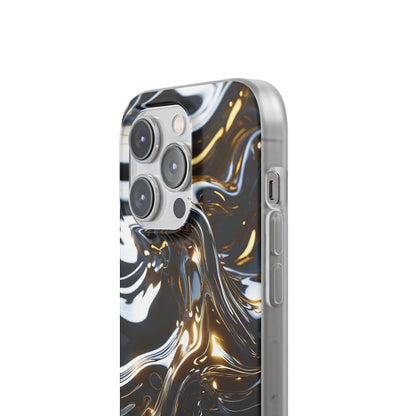 iPhone Handyhülle Flexi Case - Schwarz-Silber Metallic