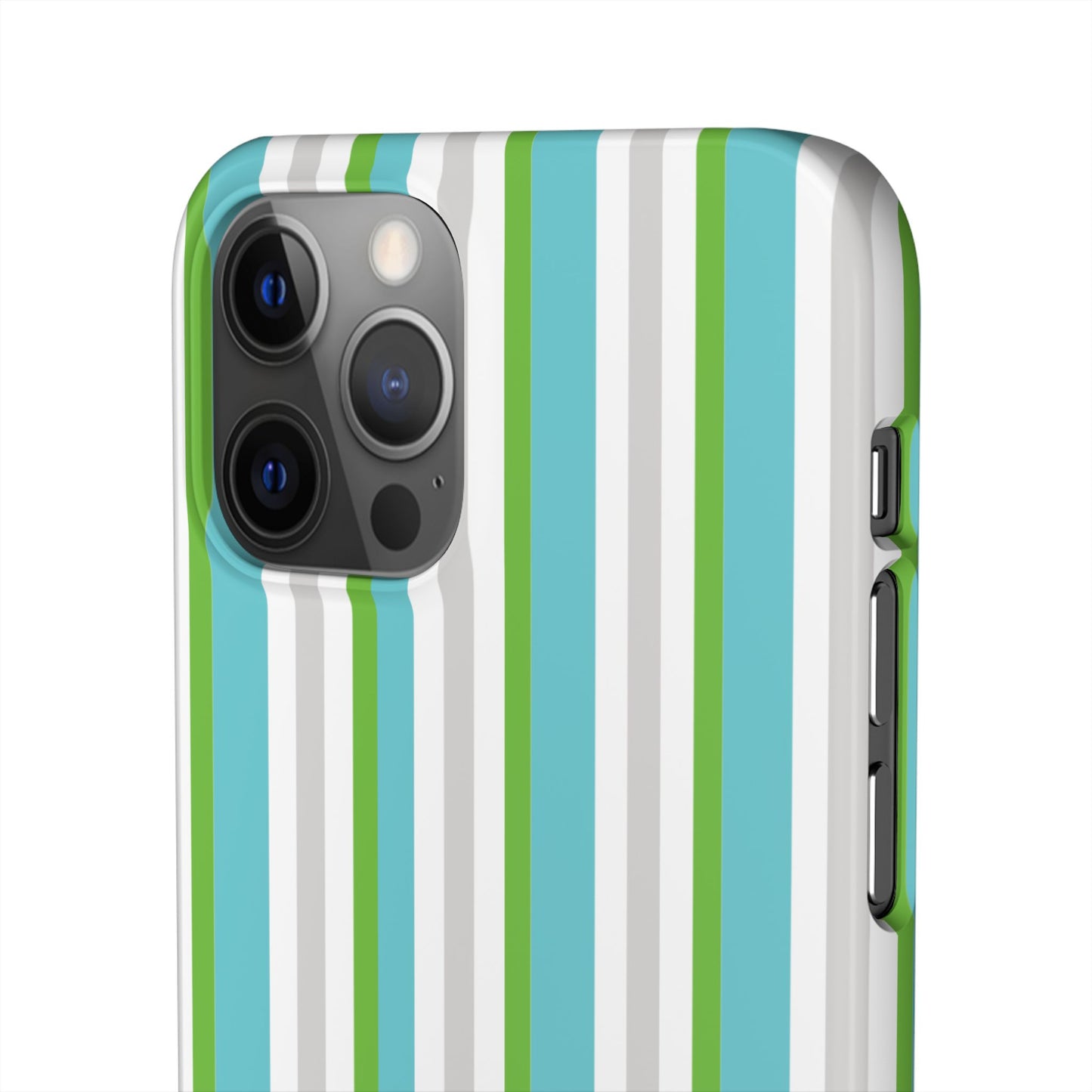 iPhone Snap Case - Modernes Abstraktes Design mit Grünen und Weißen Linien