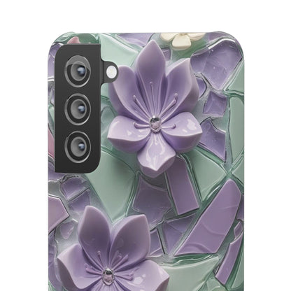 Snap Case Elegante Florale Samsung Handyhülle mit 3D-Effekt