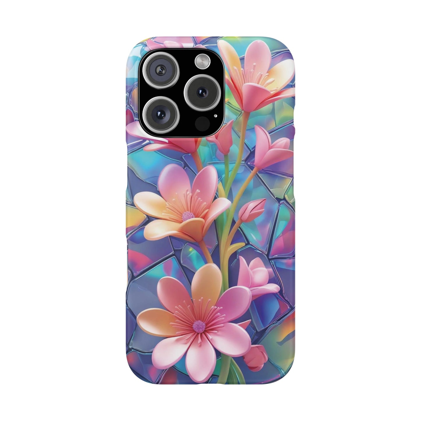 Snap Case Elegante Florale iPhone Handyhülle mit 3D-Effekt
