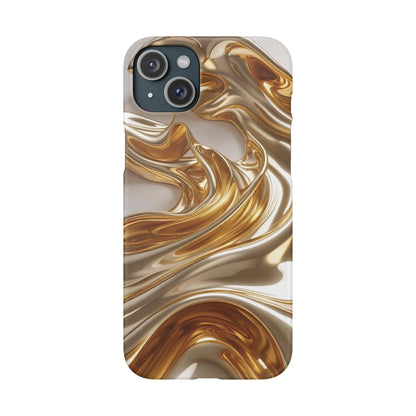 Snap Case iPhone Handyhülle – Gold Dynamic Liquid 3D Effekt