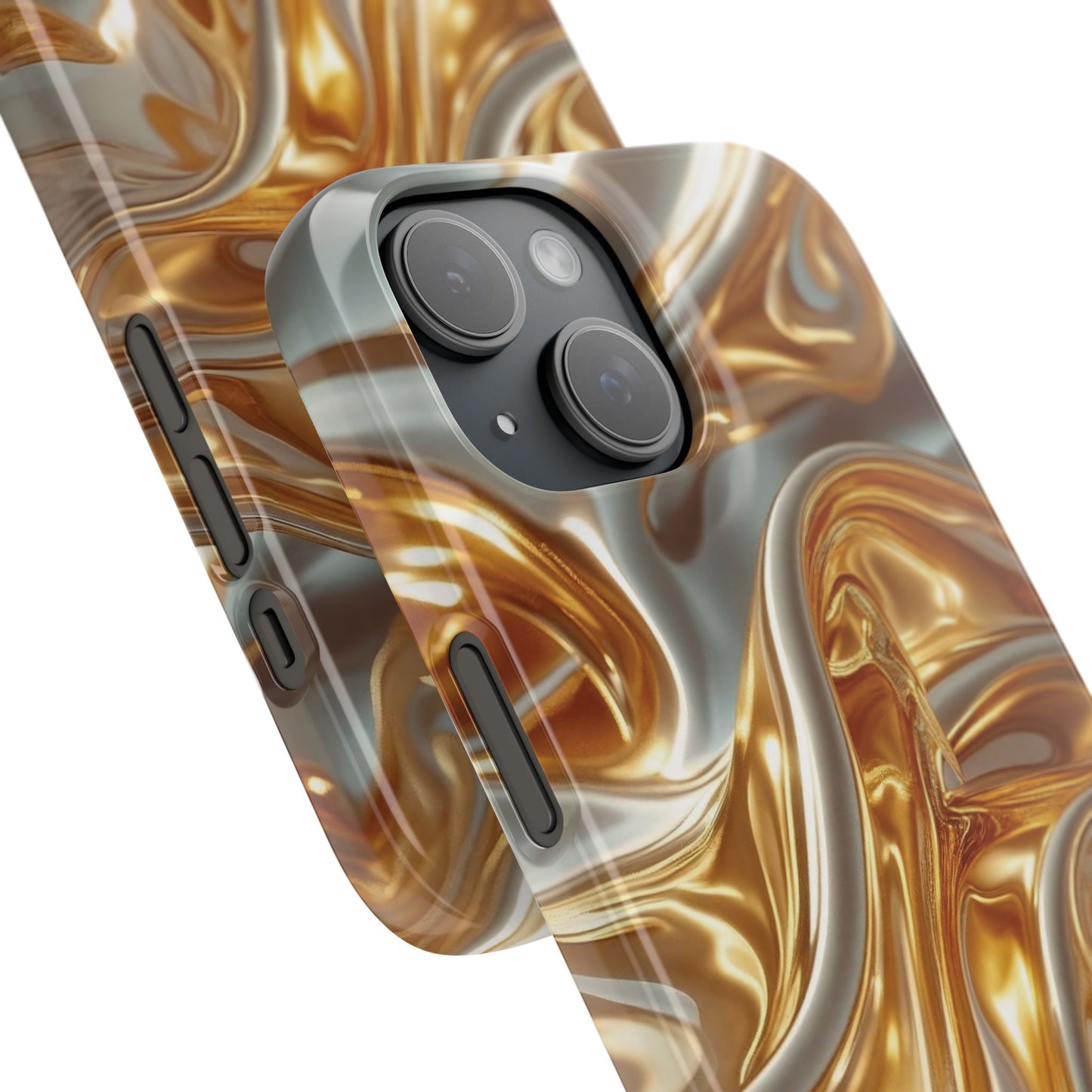 Snap Case iPhone Handyhülle – Gold Dynamic Liquid 3D Effekt