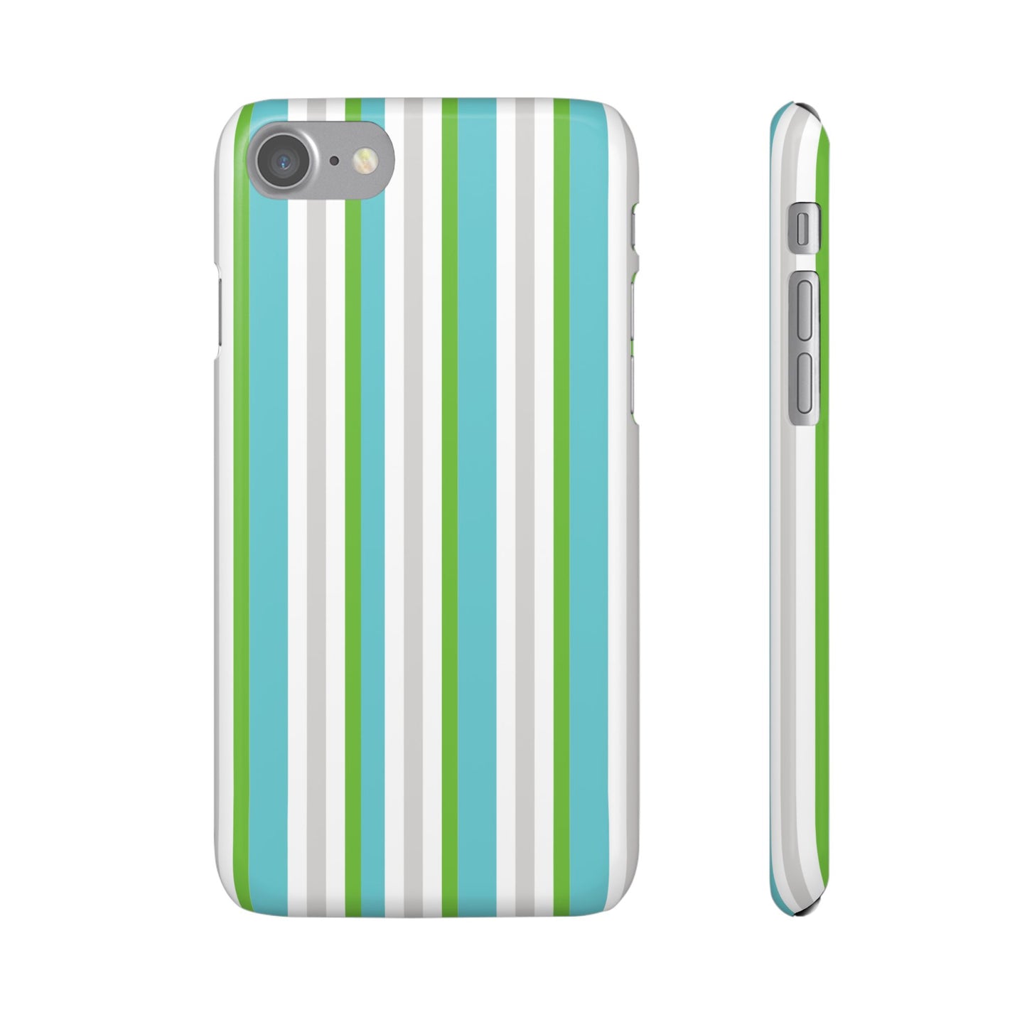 iPhone Snap Case - Modernes Abstraktes Design mit Grünen und Weißen Linien