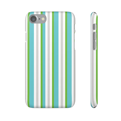 iPhone Snap Case - Modernes Abstraktes Design mit Grünen und Weißen Linien