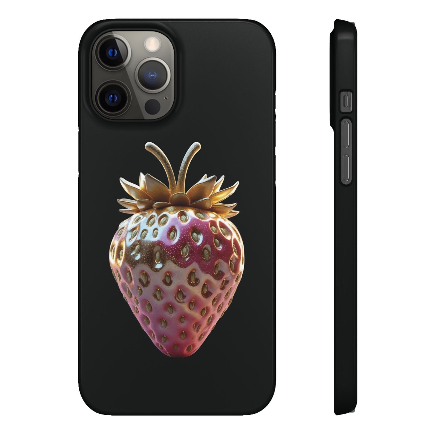 Snap Case iPhone Handyhülle - 3D Effekt Erdbeeren
