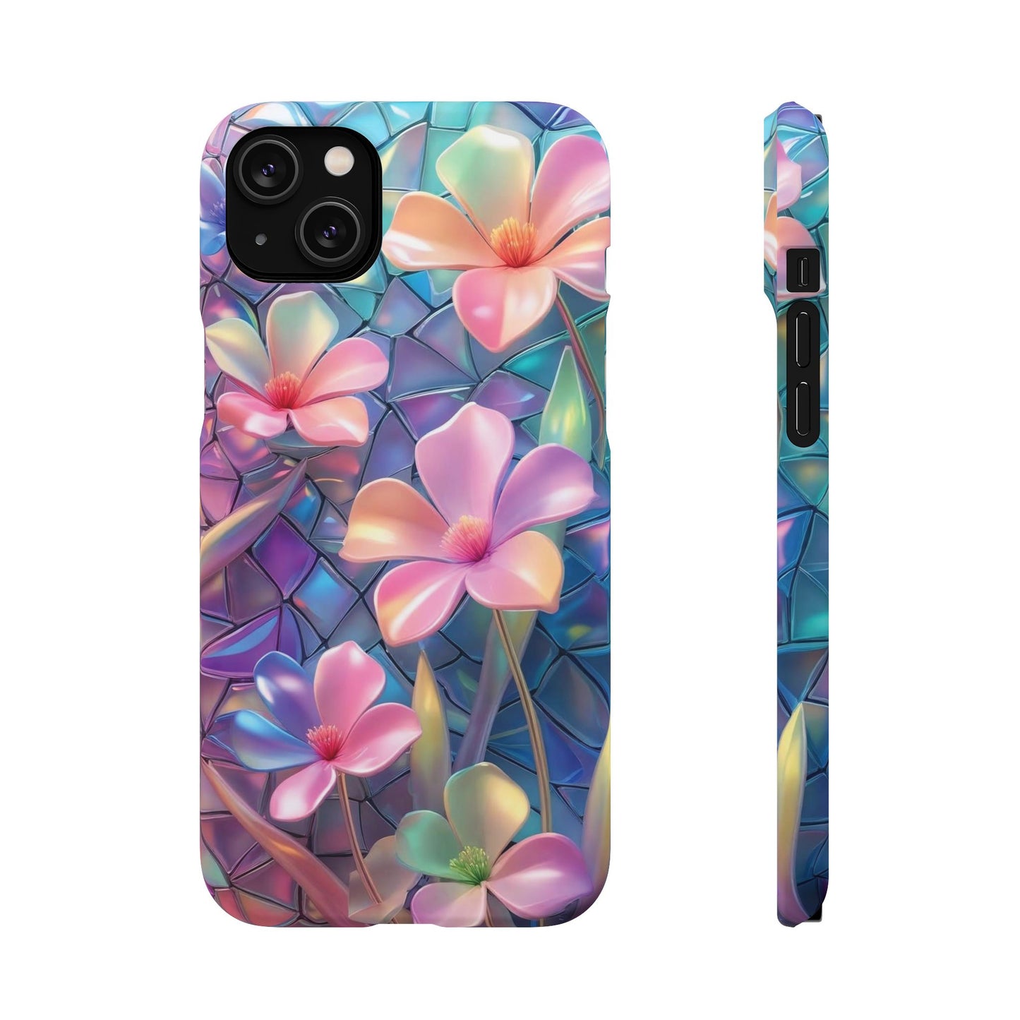 Snap Case Elegante Florale iPhone Handyhülle mit 3D-Effekt