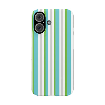 iPhone Snap Case - Modernes Abstraktes Design mit Grünen und Weißen Linien