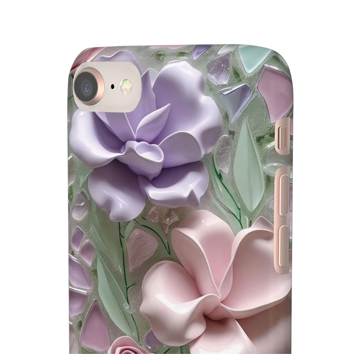 Snap Case Elegante Florale iPhone Handyhülle mit 3D-Effekt