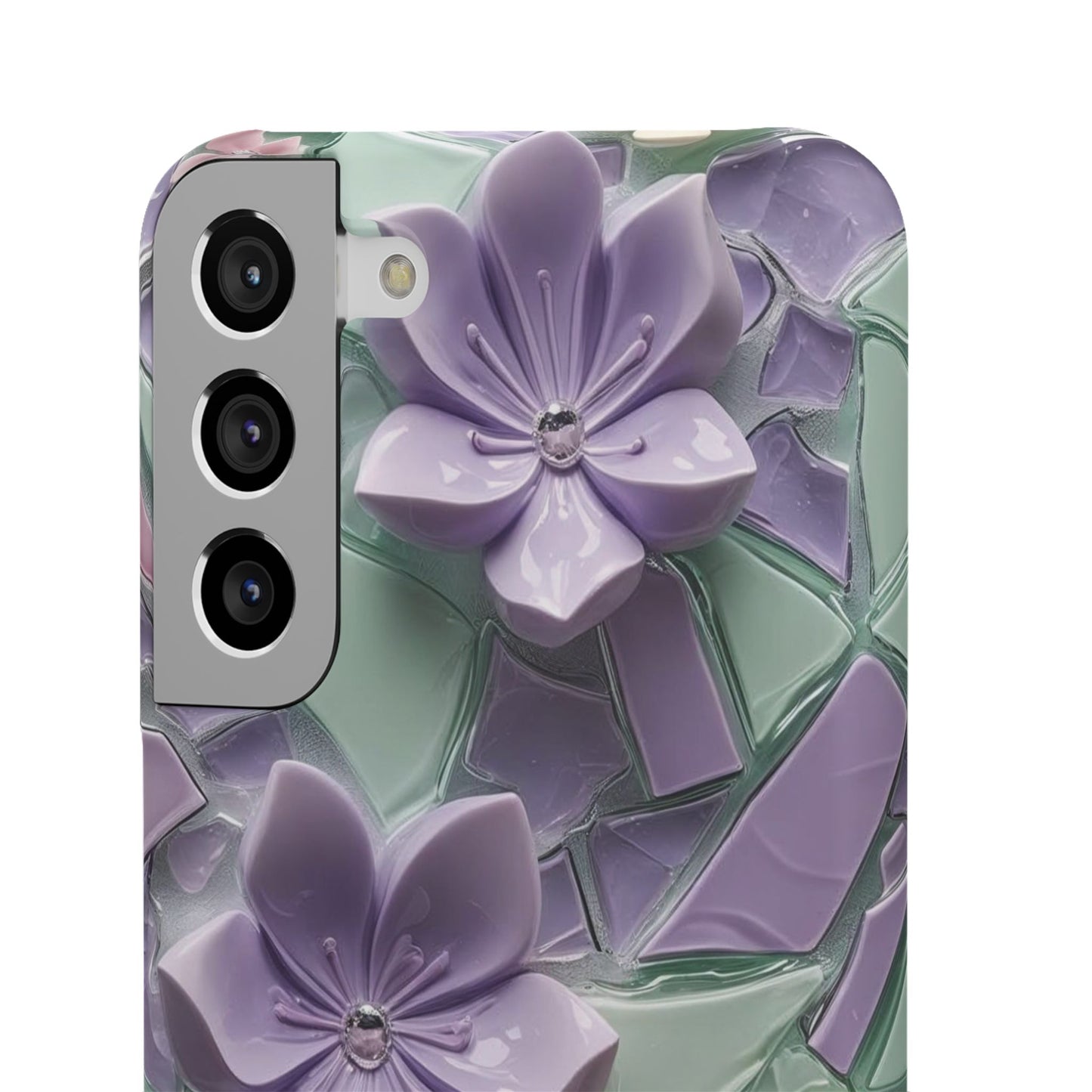 Snap Case Elegante Florale Samsung Handyhülle mit 3D-Effekt