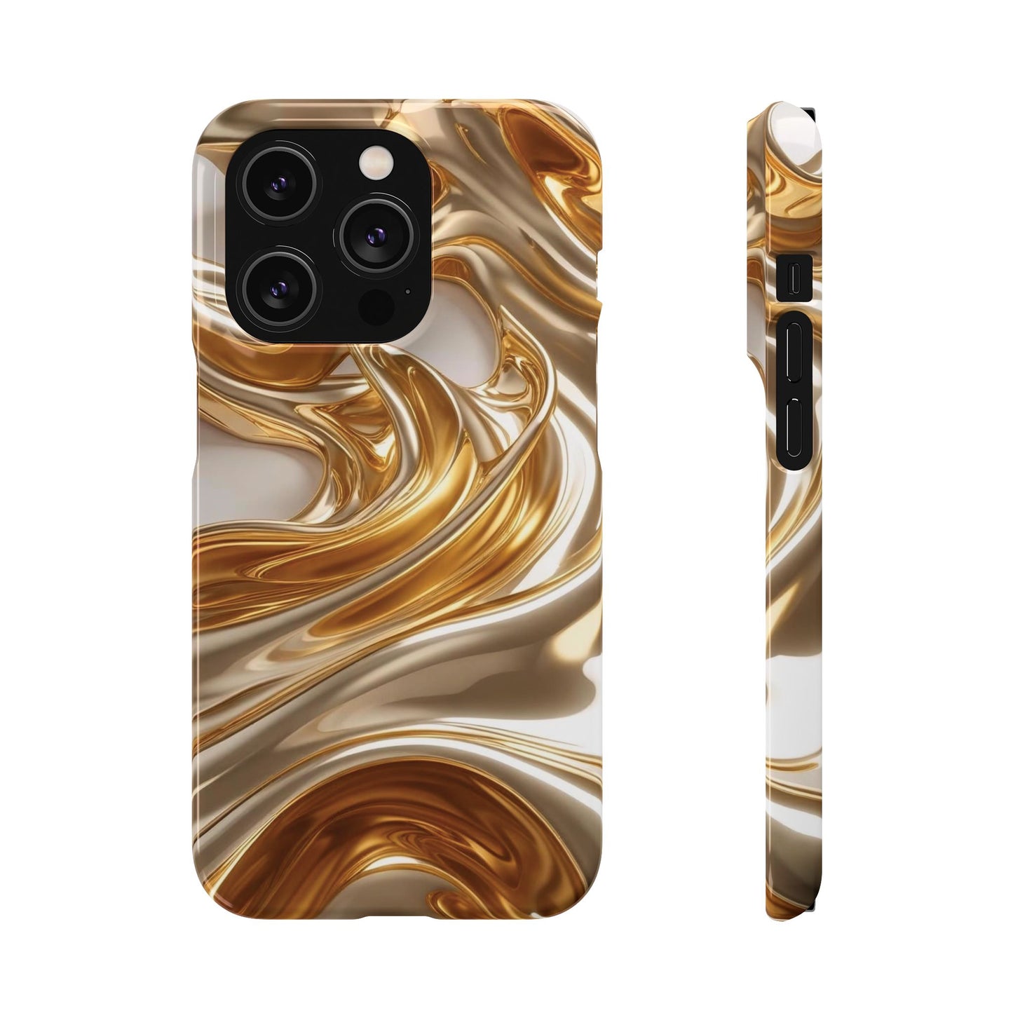 Snap Case iPhone Handyhülle – Gold Dynamic Liquid 3D Effekt