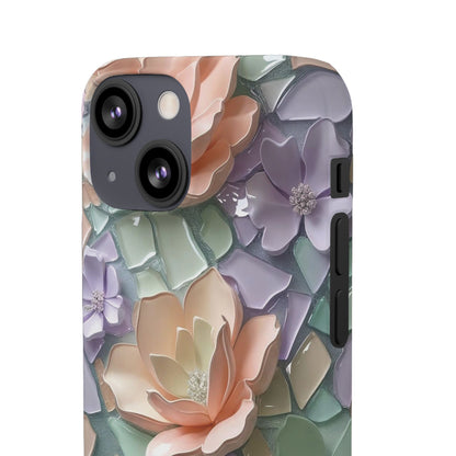 Snap Case Elegante Florale iPhone Handyhülle mit 3D-Effekt