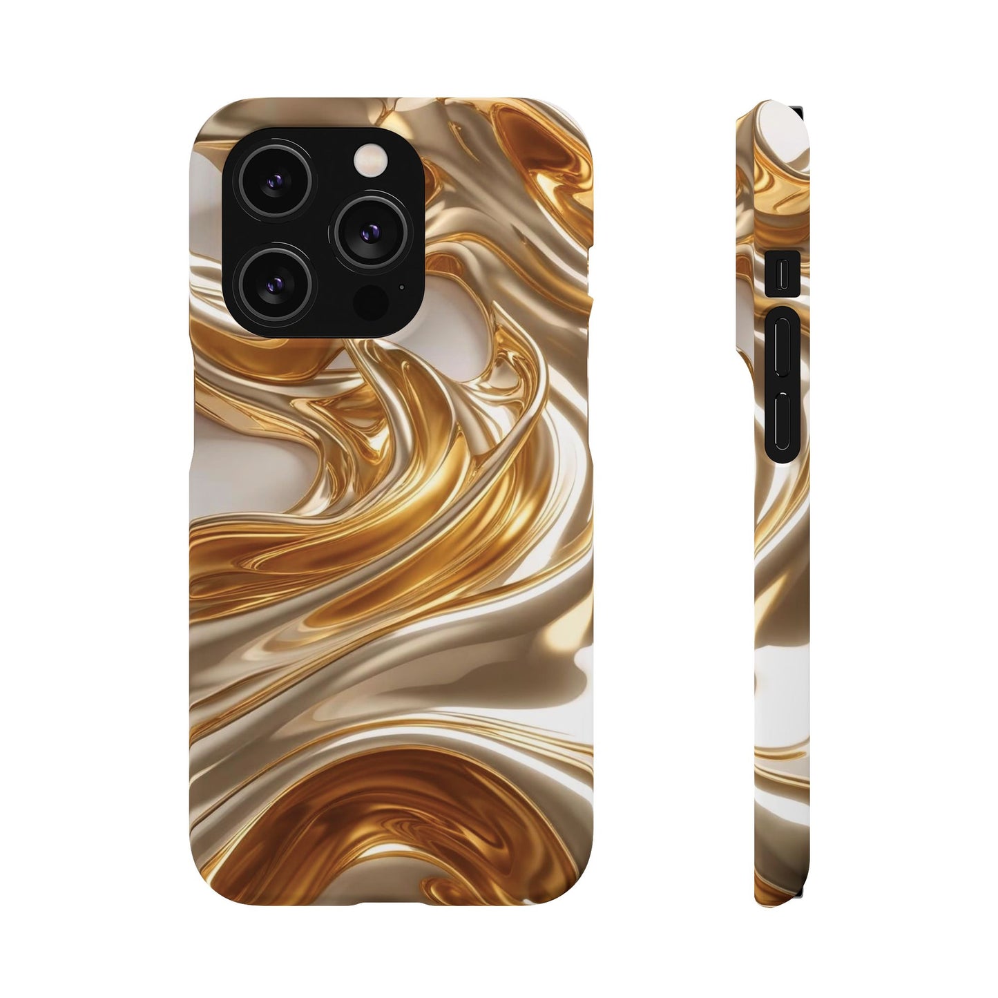 Snap Case iPhone Handyhülle – Gold Dynamic Liquid 3D Effekt