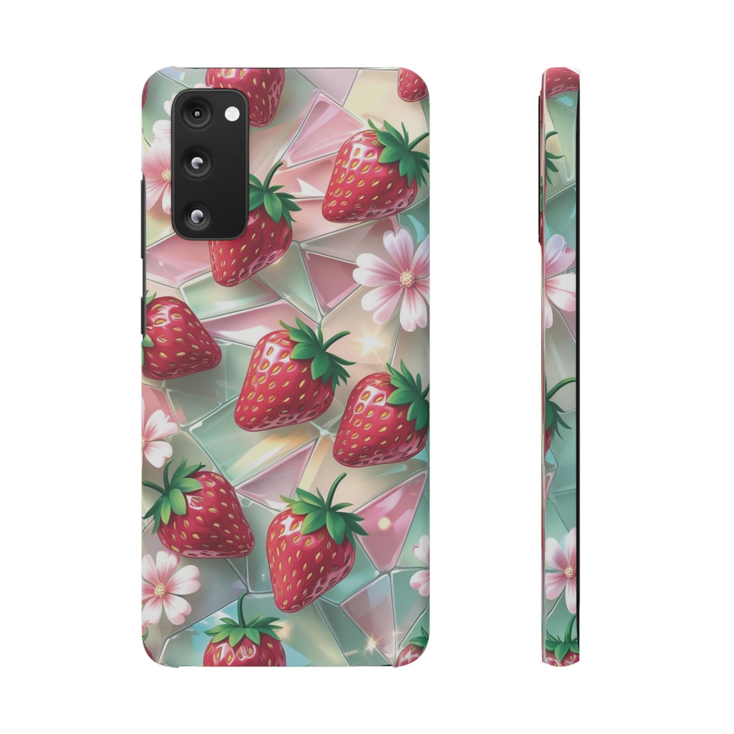 Snap Case Samsung Handyhülle - 3D Effekt Erdbeeren