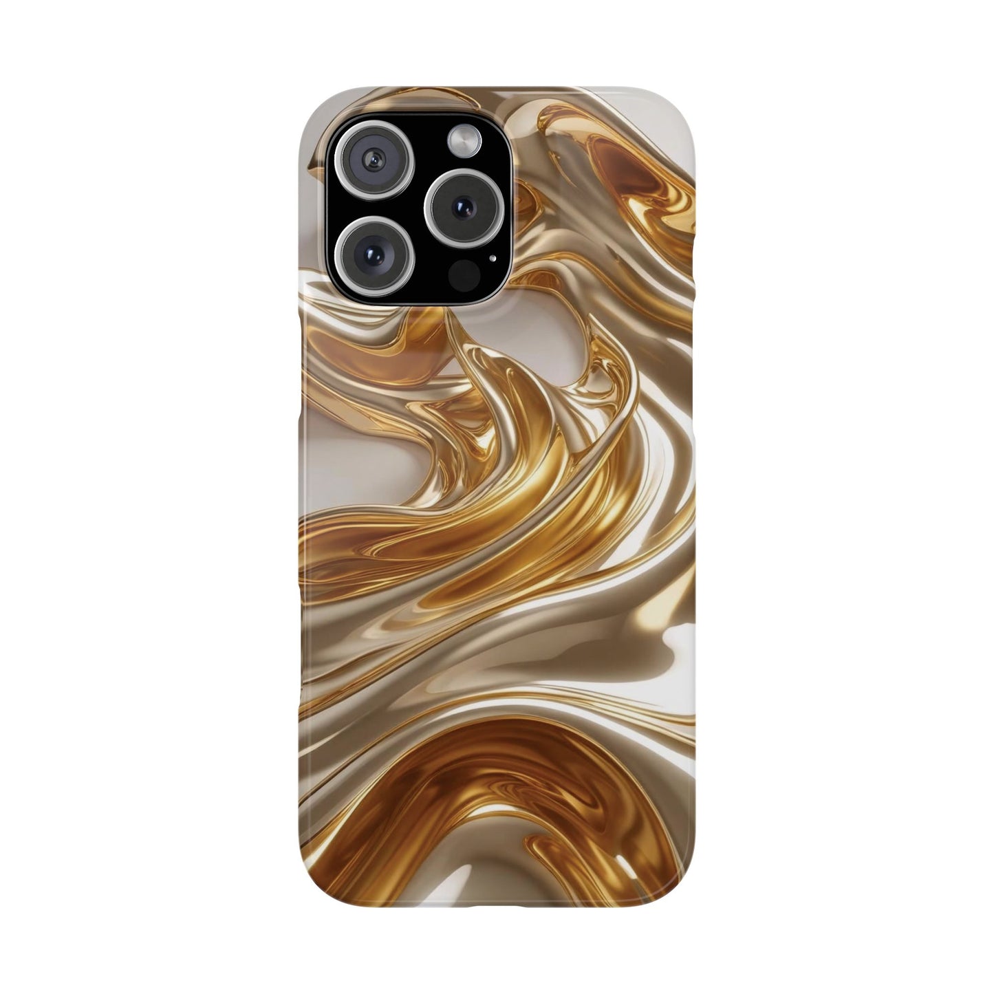 Snap Case iPhone Handyhülle – Gold Dynamic Liquid 3D Effekt