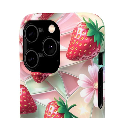 Snap Case iPhone Handyhülle - 3D Effekt Erdbeeren